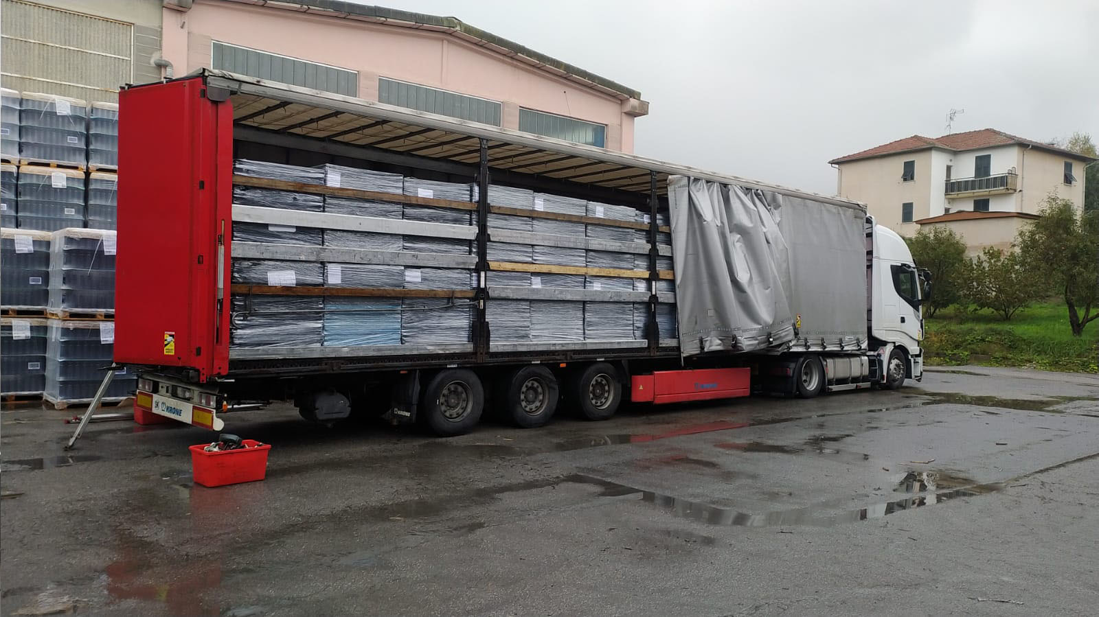 Truck trailer close-up