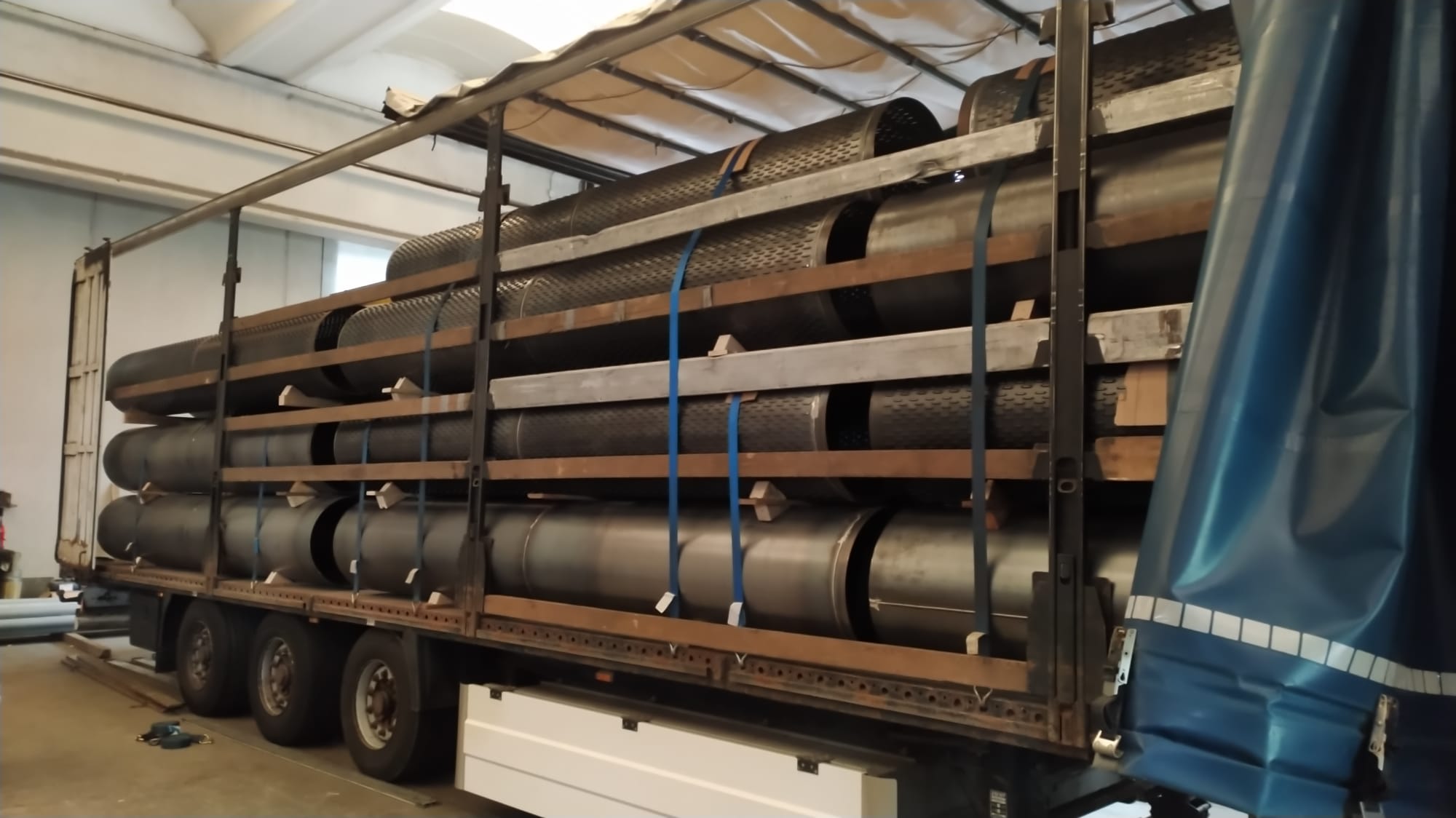 Side view of loaded truck