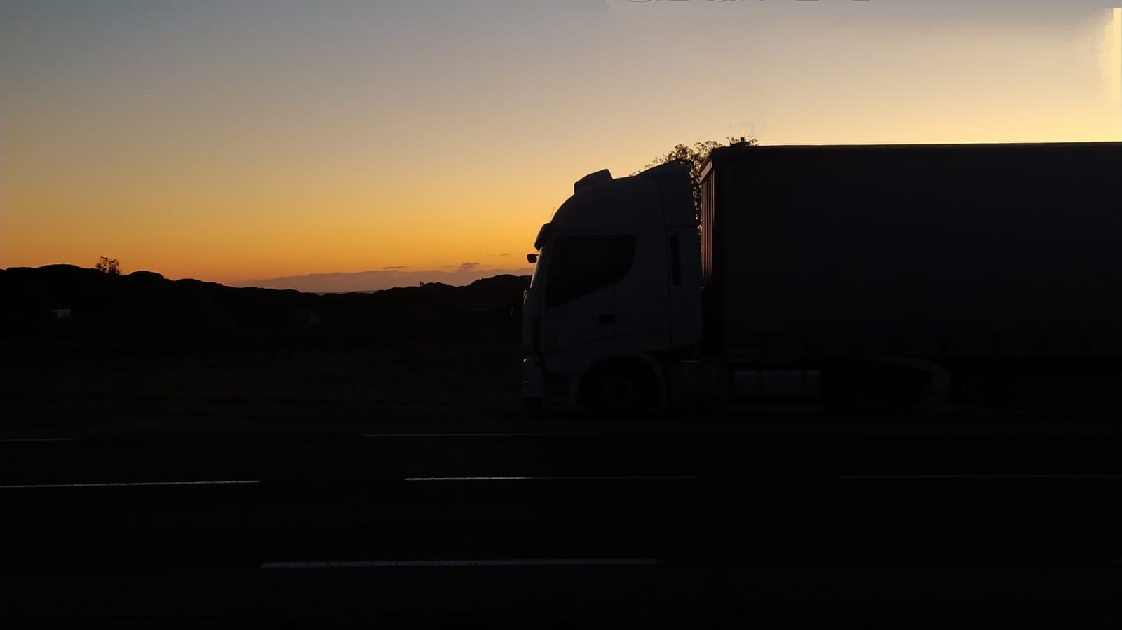 Truck at sunset